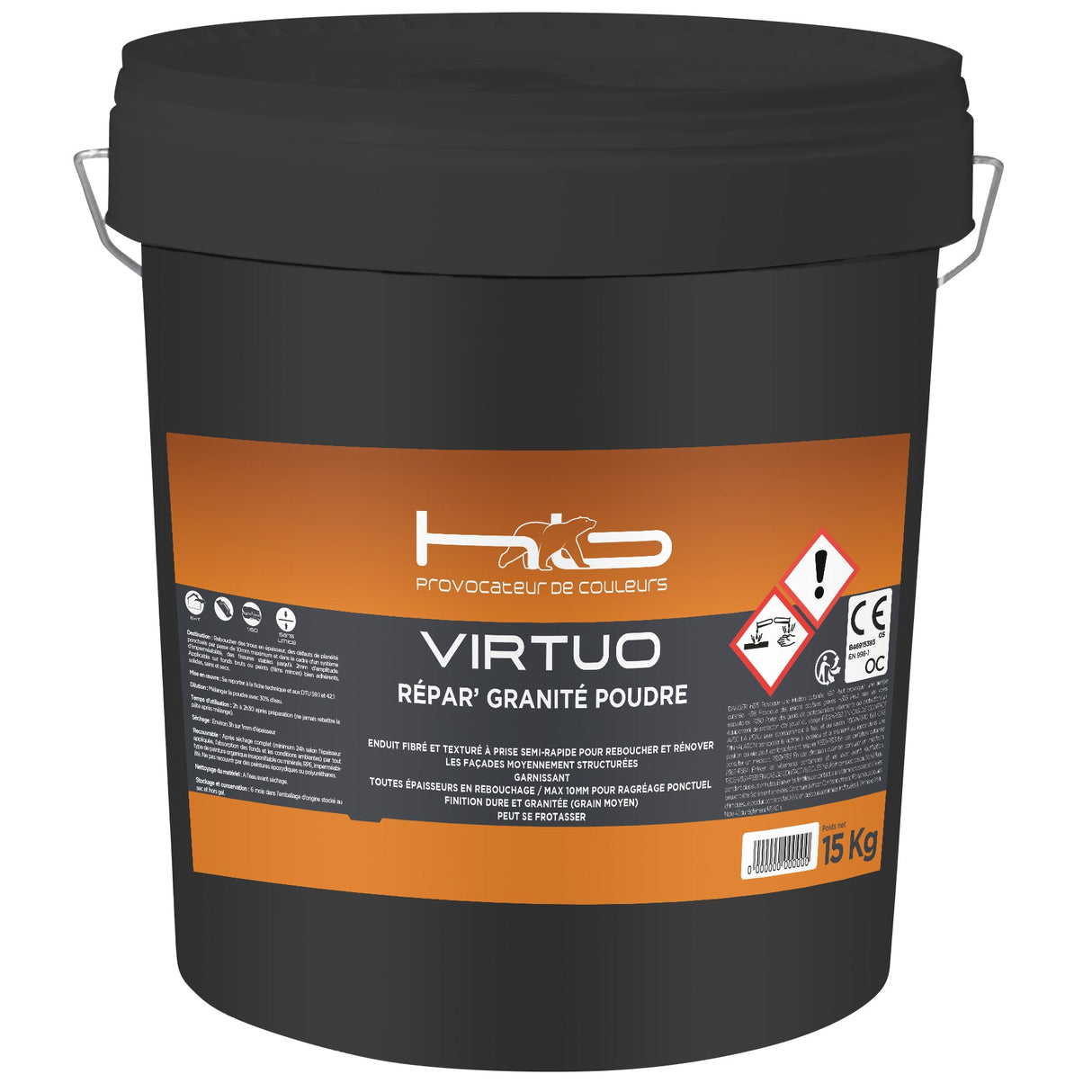 VIRTUO REPAR'GRANITE POUDRE Enduit technique fibré et texturé pour la préparation des façades avant peinture | Mise en situation