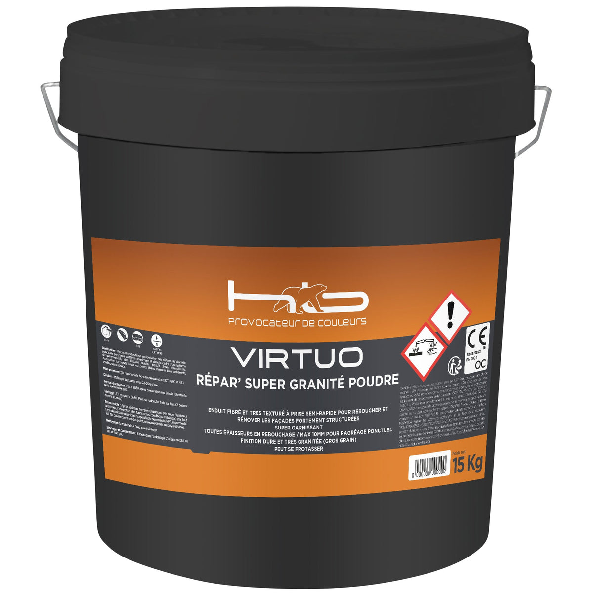 VIRTUO REPAR'SUPER GRANITE POUDRE Enduit technique fibré et très texturé pour la préparation des façades avant peinture | Mise en situation