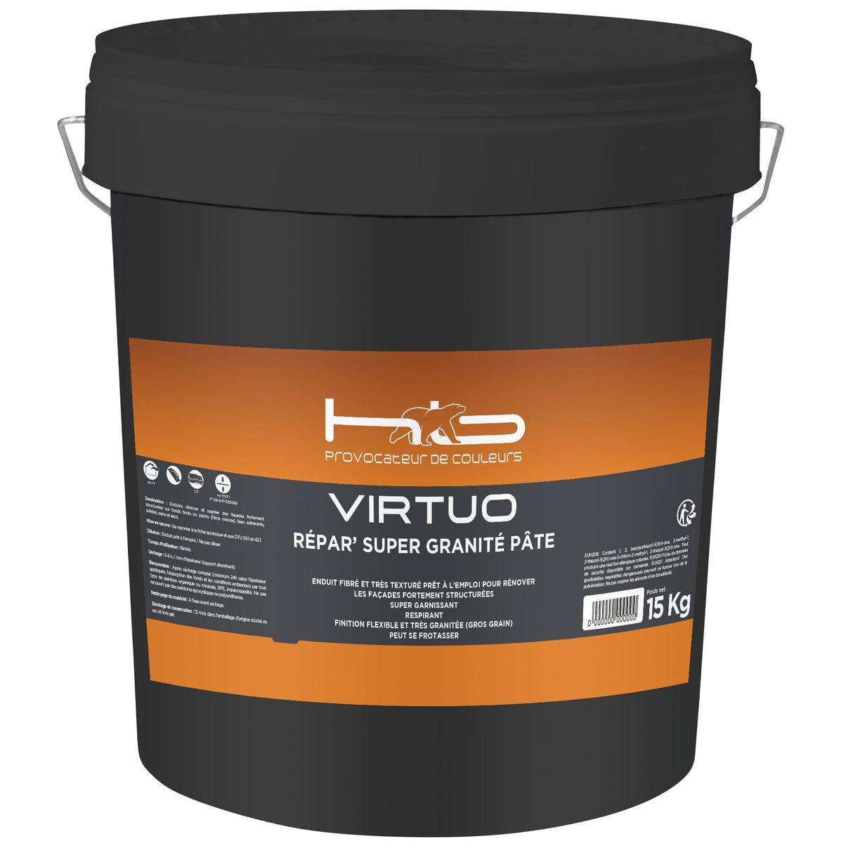 VIRTUO REPAR'SUPER GRANITE PATE Enduit technique en pâte garnissant fibré très granité à haute teneur en résine pour la préparation des façades avant peinture | Mise en situation