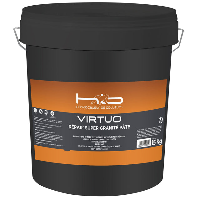 VIRTUO REPAR'SUPER GRANITE PATE Enduit technique en pâte garnissant fibré très granité à haute teneur en résine pour la préparation des façades avant peinture | Mise en situation