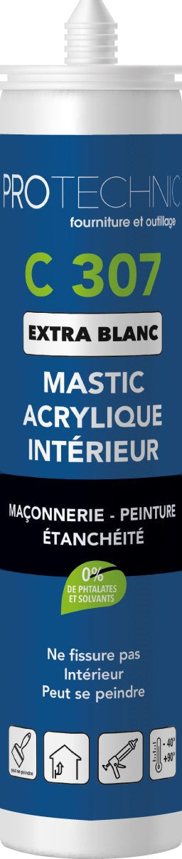 Mastic C307 acrylique pour reprise de fissures avant peinture