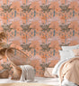 Papier peint panoramique nature jungle original coloré Peach fuzz | Mise en situation