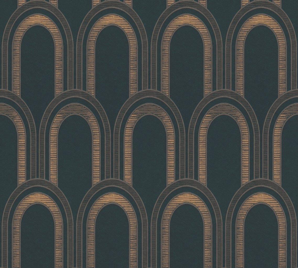 Papier peint tendance noir doré Notre Dame