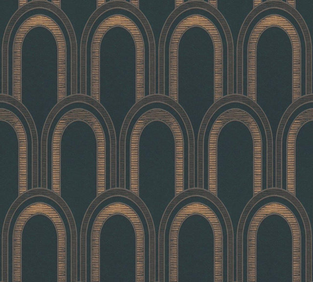 Papier peint tendance noir doré Notre Dame | Mise en situation