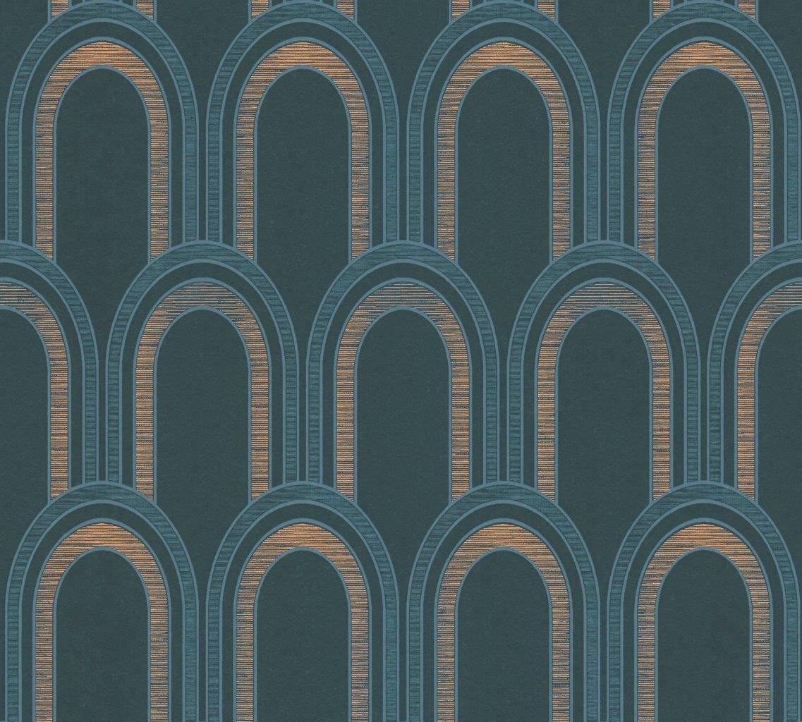 Papier peint tendance bleu foncé Notre Dame (Collection Empreinte)