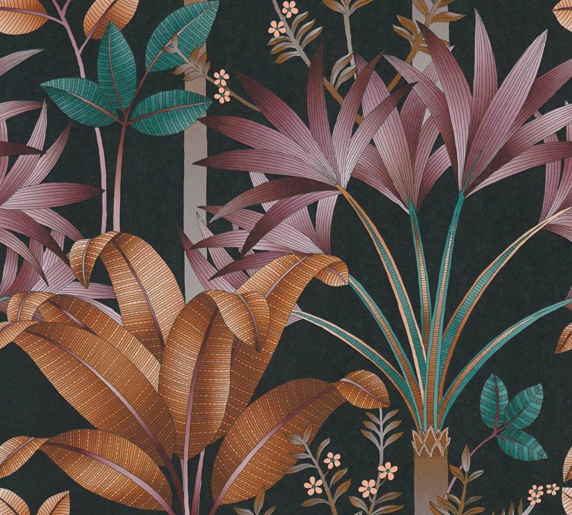 Papier peint nature jungle original coloré Purple jungle (Collection Empreinte)