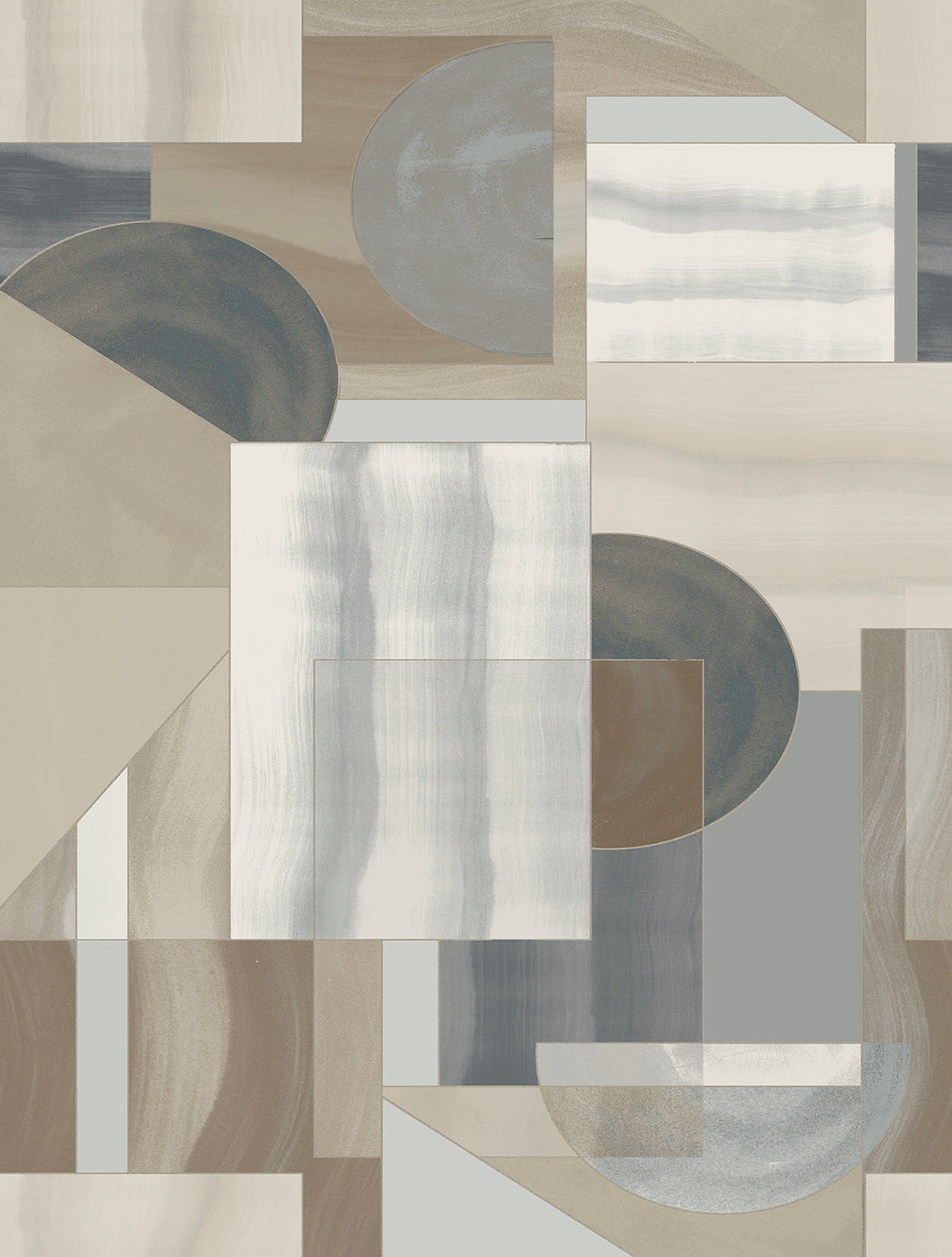 Papier peint panoramique motifs graphiques L'Architecte distrait (Collection Empreinte)