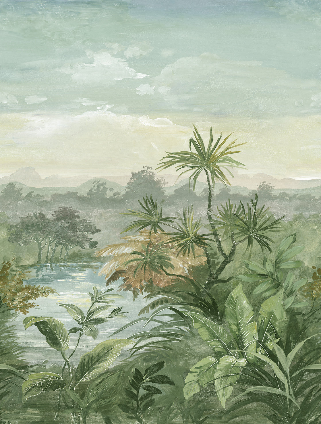 Papier peint panoramique nature jungle réaliste Moogli (Collection Empreinte)